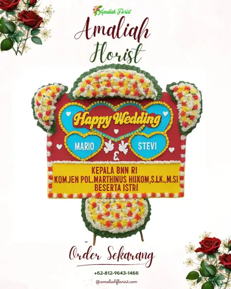 Papan Bunga Pernikahan Way Halom